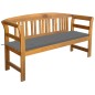 vidaXL Banco de jardín con cojín madera maciza de acacia 157 cm vidaXL Banco de jardín con cojín madera maciza de acacia 157 cm
