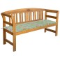 vidaXL Banco de jardín con cojín madera maciza de acacia 157 cm