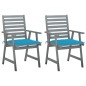 vidaXL Sillas de comedor jardín 2 uds madera maciza acacia con cojines vidaXL Sillas de comedor jardín 2 uds madera maciza acacia con cojines