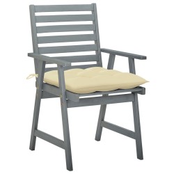 vidaXL Sillas de comedor jardín 2 uds madera maciza acacia con cojines