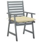 vidaXL Sillas de comedor jardín 2 uds madera maciza acacia con cojines vidaXL Sillas de comedor jardín 2 uds madera maciza acacia con cojines