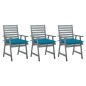 vidaXL Sillas comedor de jardín 3 uds madera maciza acacia y cojines vidaXL Sillas comedor de jardín 3 uds madera maciza acacia y cojines
