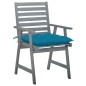 vidaXL Sillas comedor de jardín 3 uds madera maciza acacia y cojines vidaXL Sillas comedor de jardín 3 uds madera maciza acacia y cojines