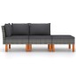 vidaXL Set muebles de jardín 3 pzas ratán sintético madera eucalipto vidaXL Set muebles de jardín 3 pzas ratán sintético madera eucalipto