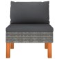 vidaXL Set muebles de jardín 3 pzas ratán sintético madera eucalipto vidaXL Set muebles de jardín 3 pzas ratán sintético madera eucalipto