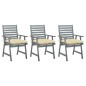 vidaXL Sillas comedor de jardín 3 uds madera maciza acacia y cojines vidaXL Sillas comedor de jardín 3 uds madera maciza acacia y cojines