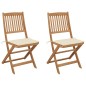 vidaXL Sillas de jardín plegables 2 uds y cojines madera maciza acacia vidaXL Sillas de jardín plegables 2 uds y cojines madera maciza acacia