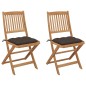 vidaXL Sillas de jardín plegables 2 uds y cojines madera maciza acacia vidaXL Sillas de jardín plegables 2 uds y cojines madera maciza acacia