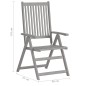 vidaXL Sillas de jardín reclinables 2 uds madera maciza acacia cojines vidaXL Sillas de jardín reclinables 2 uds madera maciza acacia cojines