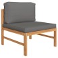 vidaXL Set de muebles de jardín 2 pzas madera teca cojines gris oscuro