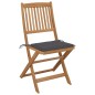 vidaXL Sillas de jardín plegables 2 uds y cojines madera maciza acacia vidaXL Sillas de jardín plegables 2 uds y cojines madera maciza acacia