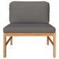 vidaXL Set de muebles de jardín 2 pzas madera teca cojines gris oscuro