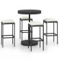 vidaXL Set de bar para jardín 5 pzas y cojines ratán sintético negro vidaXL Set de bar para jardín 5 pzas y cojines ratán sintético negro