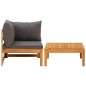 vidaXL Set muebles de jardín 2 pzas cojines gris oscuro madera acacia