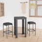 vidaXL Set muebles bar jardín 3 piezas y cojines ratán sintético gris vidaXL Set muebles bar jardín 3 piezas y cojines ratán sintético gris