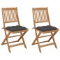vidaXL Sillas de jardín plegables 2 uds y cojines madera maciza acacia vidaXL Sillas de jardín plegables 2 uds y cojines madera maciza acacia