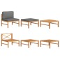 vidaXL Set de muebles de jardín 3 pzas madera teca cojines gris oscuro vidaXL Set de muebles de jardín 3 pzas madera teca cojines gris oscuro
