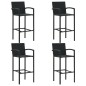 vidaXL Conjunto de bar para jardín 5 piezas negro