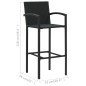 vidaXL Conjunto de bar para jardín 5 piezas negro