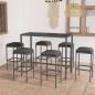 vidaXL Set muebles bar jardín 7 piezas y cojines ratán sintético gris vidaXL Set muebles bar jardín 7 piezas y cojines ratán sintético gris