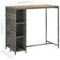 vidaXL Set de bar para jardín 5 piezas y cojines ratán sintético gris vidaXL Set de bar para jardín 5 piezas y cojines ratán sintético gris