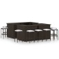vidaXL Set de bar para jardín 16 pzas y cojines ratán sintético marrón vidaXL Set de bar para jardín 16 pzas y cojines ratán sintético marrón