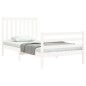 vidaXL Estructura de cama con cabecero madera maciza blanco 100x200 cm vidaXL Estructura de cama con cabecero madera maciza blanco 100x200 cm