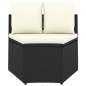 vidaXL Set de sofás de jardín 8 piezas y cojines ratán sintético negro vidaXL Set de sofás de jardín 8 piezas y cojines ratán sintético negro