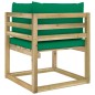 vidaXL Sofá de esquina de jardín con cojines madera impregnada verde vidaXL Sofá de esquina de jardín con cojines madera impregnada verde