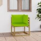 vidaXL Sofá de esquina de jardín con cojines madera impregnada verde vidaXL Sofá de esquina de jardín con cojines madera impregnada verde