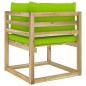 vidaXL Sofá de esquina de jardín con cojines madera impregnada verde vidaXL Sofá de esquina de jardín con cojines madera impregnada verde