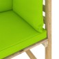 vidaXL Sofá de esquina de jardín con cojines madera impregnada verde vidaXL Sofá de esquina de jardín con cojines madera impregnada verde