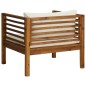 vidaXL Juego de sofá 2 pzas con cojines blanco crema madera de acacia vidaXL Juego de sofá 2 pzas con cojines blanco crema madera de acacia