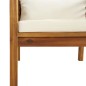 vidaXL Juego de sofá 2 pzas con cojines blanco crema madera de acacia vidaXL Juego de sofá 2 pzas con cojines blanco crema madera de acacia