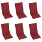 vidaXL Sillas de jardín reclinables 6 uds madera maciza acacia cojines vidaXL Sillas de jardín reclinables 6 uds madera maciza acacia cojines