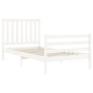 vidaXL Estructura de cama con cabecero madera maciza blanco 100x200 cm vidaXL Estructura de cama con cabecero madera maciza blanco 100x200 cm
