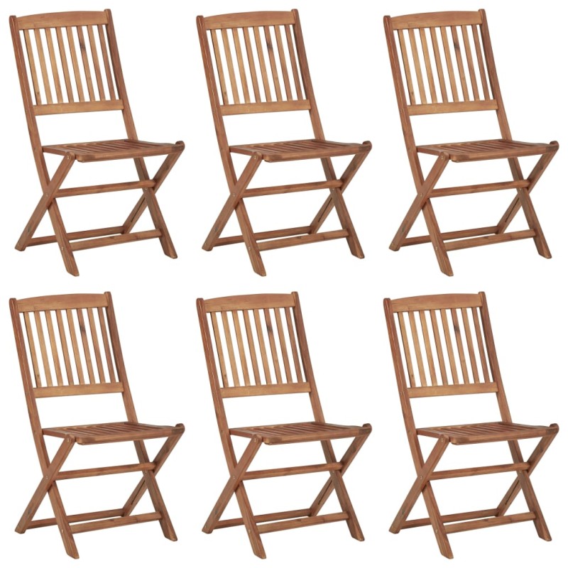 vidaXL Sillas de jardín plegables 6 uds y cojines madera maciza acacia vidaXL Sillas de jardín plegables 6 uds y cojines madera maciza acacia