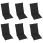 vidaXL Sillas de jardín 6 unidades madera maciza de teca cojines negro vidaXL Sillas de jardín 6 unidades madera maciza de teca cojines negro