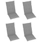 vidaXL Sillas de jardín 4 unidades madera maciza de teca cojines gris vidaXL Sillas de jardín 4 unidades madera maciza de teca cojines gris