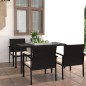 vidaXL Conjunto de comedor de jardín 5 piezas ratán sintético negro vidaXL Conjunto de comedor de jardín 5 piezas ratán sintético negro
