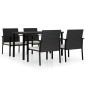 vidaXL Conjunto de comedor de jardín 5 piezas ratán sintético negro vidaXL Conjunto de comedor de jardín 5 piezas ratán sintético negro