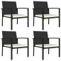 vidaXL Conjunto de comedor de jardín 5 piezas ratán sintético negro vidaXL Conjunto de comedor de jardín 5 piezas ratán sintético negro