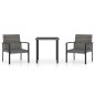 vidaXL Juego de comedor para jardín 3 piezas ratán sintético gris vidaXL Juego de comedor para jardín 3 piezas ratán sintético gris