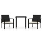 vidaXL Conjunto de comedor de jardín 3 piezas ratán sintético negro