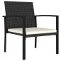 vidaXL Conjunto de comedor de jardín 3 piezas ratán sintético negro