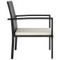 vidaXL Conjunto de comedor de jardín 3 piezas ratán sintético negro