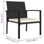 vidaXL Conjunto de comedor de jardín 3 piezas ratán sintético negro