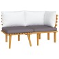vidaXL Set muebles de jardín 2 pzas con cojines madera maciza acacia 
