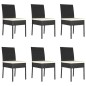 vidaXL Conjunto de comedor de jardín 7 piezas ratán sintético negro vidaXL Conjunto de comedor de jardín 7 piezas ratán sintético negro