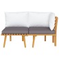 vidaXL Set muebles de jardín 2 pzas con cojines madera maciza acacia 